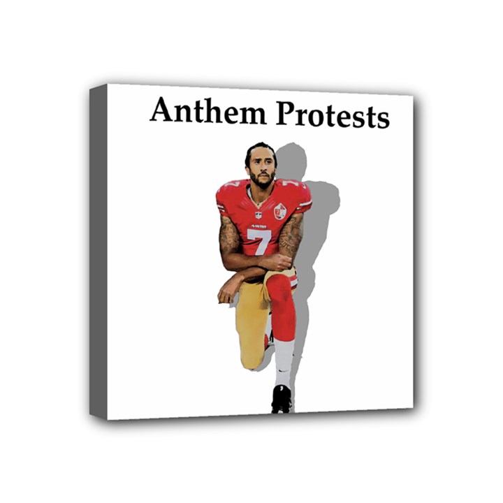 National Anthem Protest Mini Canvas 4  x 4 