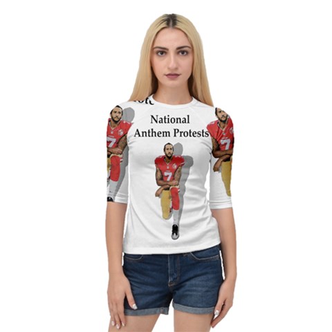 National Anthem Protest Quarter Sleeve Raglan Tee by Valentinaart