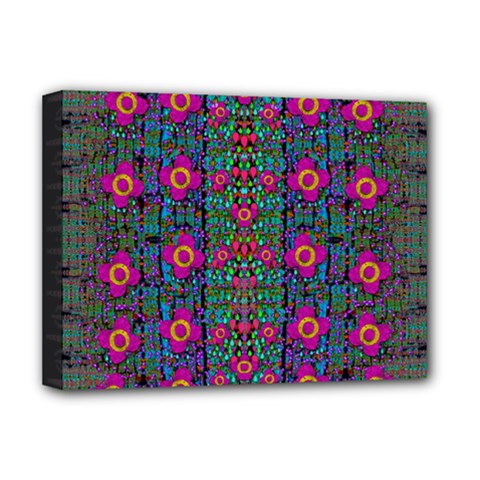 Flowers From Paradise Colors And Star Rain Deluxe Canvas 16  X 12   by pepitasart