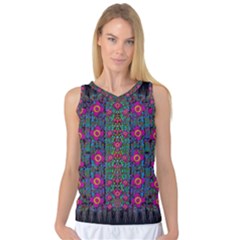 Flowers From Paradise Colors And Star Rain Women s Basketball Tank Top by pepitasart