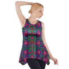 Flowers From Paradise Colors And Star Rain Side Drop Tank Tunic by pepitasart