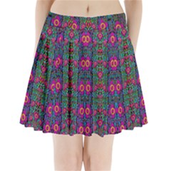 Flowers From Paradise Colors And Star Rain Pleated Mini Skirt by pepitasart