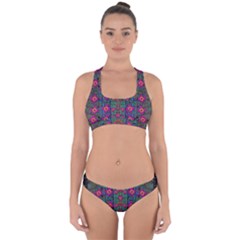 Flowers From Paradise Colors And Star Rain Cross Back Hipster Bikini Set