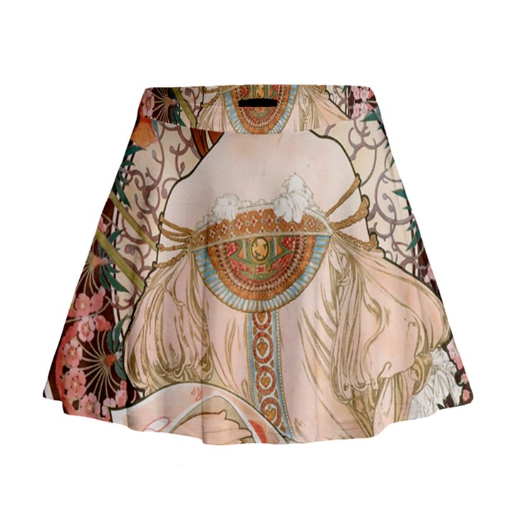 Alfons Mucha   F  Champenois Imprimeur ¨|diteur Mini Flare Skirt