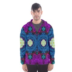 Sunshine Mandala And Fantasy Snow Floral Hooded Wind Breaker (men) by pepitasart