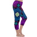 Sunshine Mandala And Fantasy Snow Floral Capri Winter Leggings  View3