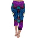 Sunshine Mandala And Fantasy Snow Floral Capri Winter Leggings  View4