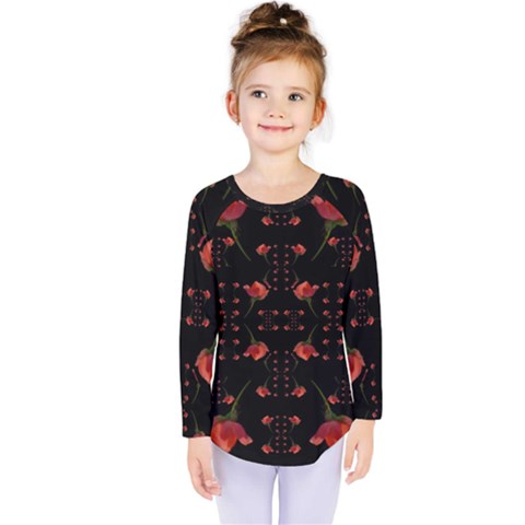 Roses From The Fantasy Garden Kids  Long Sleeve Tee by pepitasart