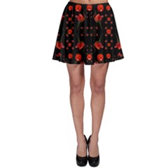 Pumkins And Roses From The Fantasy Garden Skater Skirt by pepitasart