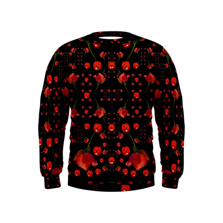 Pumkins And Roses From The Fantasy Garden Kids  Sweatshirt