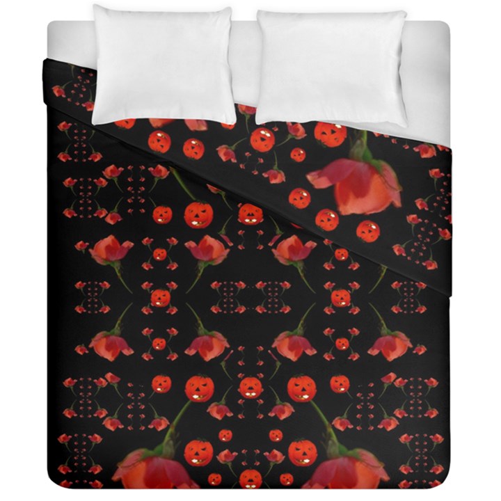 Pumkins And Roses From The Fantasy Garden Duvet Cover Double Side (California King Size)