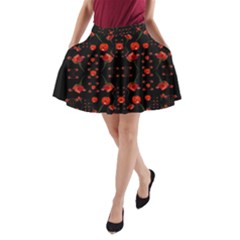 Pumkins And Roses From The Fantasy Garden A-line Pocket Skirt by pepitasart