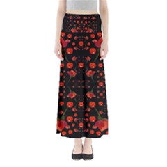 Pumkins And Roses From The Fantasy Garden Full Length Maxi Skirt by pepitasart