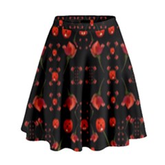 Pumkins And Roses From The Fantasy Garden High Waist Skirt by pepitasart