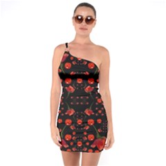 Pumkins And Roses From The Fantasy Garden One Soulder Bodycon Dress by pepitasart