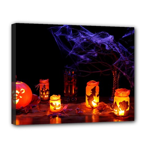 Awaiting Halloween Night Canvas 14  X 11  by gothicandhalloweenstore