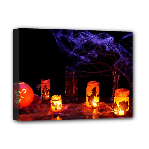 Awaiting Halloween Night Deluxe Canvas 16  X 12   by gothicandhalloweenstore