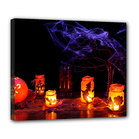 Awaiting Halloween Night Deluxe Canvas 24  X 20   by gothicandhalloweenstore