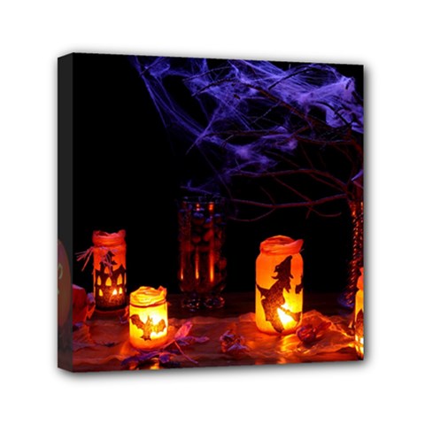 Awaiting Halloween Night Mini Canvas 6  X 6  by gothicandhalloweenstore