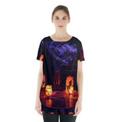 Awaiting Halloween Night Skirt Hem Sports Top