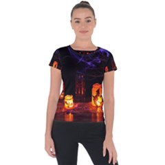 Awaiting Halloween Night Short Sleeve Sports Top 