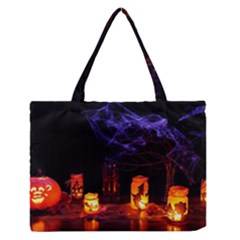 Awaiting Halloween Night Zipper Medium Tote Bag by gothicandhalloweenstore