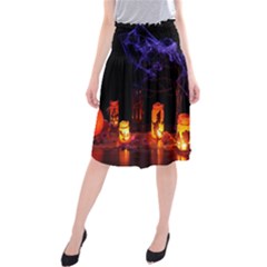 Awaiting Halloween Night Midi Beach Skirt