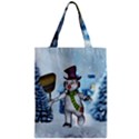 Funny Grimly Snowman In A Winter Landscape Zipper Classic Tote Bag View1