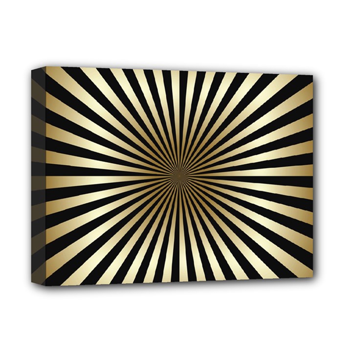 art deco goldblack Deluxe Canvas 16  x 12  