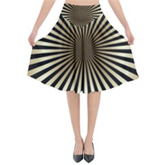 Art Deco Goldblack Flared Midi Skirt by NouveauDesign