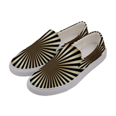 Art Deco Goldblack Women s Canvas Slip Ons