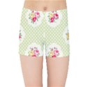 green shabby chic Kids Sports Shorts View1