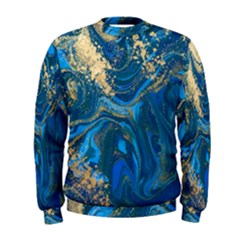 Ocean Blue Gold Marble Men s Sweatshirt by NouveauDesign