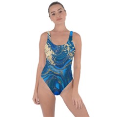 Ocean Blue Gold Marble Bring Sexy Back Swimsuit