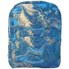 Ocean Blue Gold Marble Full Print Backpack