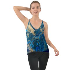 Ocean Blue Gold Marble Cami