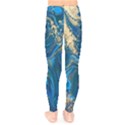 ocean blue gold marble Kids  Legging View2