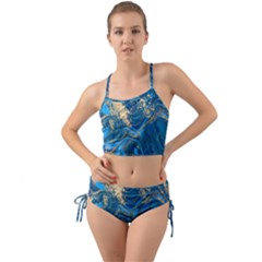 Ocean Blue Gold Marble Mini Tank Bikini Set