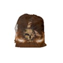 Awesome Skull With Rat On Vintage Background Drawstring Pouches (Medium)  View2