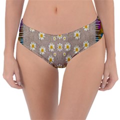 Star Fall Of Fantasy Flowers On Pearl Lace Reversible Classic Bikini Bottoms by pepitasart