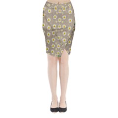 Star Fall Of Fantasy Flowers On Pearl Lace Midi Wrap Pencil Skirt by pepitasart