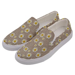 Star Fall Of Fantasy Flowers On Pearl Lace Men s Canvas Slip Ons