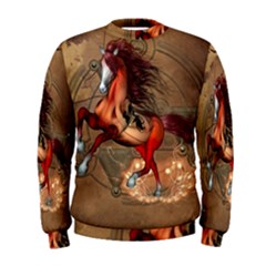 Awesome Horse  With Skull In Red Colors Men s Sweatshirt