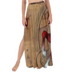 Awesome Horse  With Skull In Red Colors Maxi Chiffon Tie-up Sarong