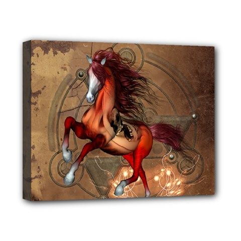 Awesome Horse  With Skull In Red Colors Canvas 10  X 8  by FantasyWorld7