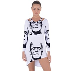 Frankenstein s Monster Halloween Asymmetric Cut-out Shift Dress by Valentinaart