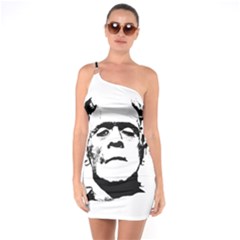 Frankenstein s Monster Halloween One Soulder Bodycon Dress by Valentinaart