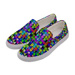 Colorful Squares Pattern                        Women Canvas Slip Ons