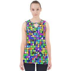 Colorful Squares Pattern                             Cut Out Tank Top by LalyLauraFLM