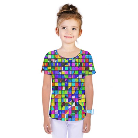 Colorful Squares Pattern                              Kids  One Piece Tee by LalyLauraFLM